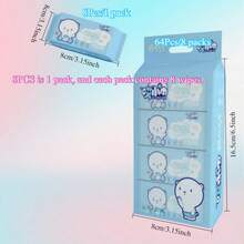 8pcs/Pack Portable Mini Wet Wipes, Convenient For Home And Travel Use, Disposable Cleaning Wet Tissues For Hand And Face Cleansing, Assorted Styles - Multicolor - View 4