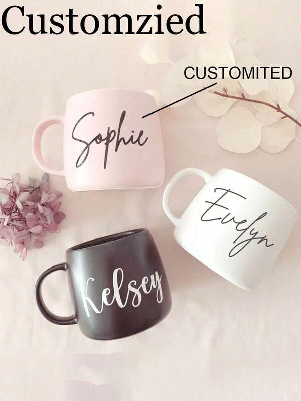 1 peça de xícaras de cerâmica personalizadas, perfeitas para presente de Natal criativo, design personalizado, cerâmica para café, presentes de casamento, bebedores de chá, Ação de Graças, presentes de Natal
