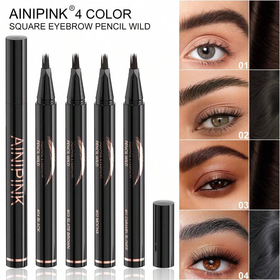 AINIPINK 1pcs Waterproof, Sweat-Proof, Durable, Eyebrow Pencil For Beginners, Suitable For All Skin Types, Slim Precision Tool For Perfect Eyebrows - Multicolor - View 1