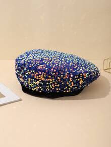 1 chiếc mũ nồi nhung đính sequin nhiều màu sắc dành cho nữ, phong cách thời trang Châu Âu và Mỹ dành cho biểu diễn sân khấu, tiệc tùng và sự kiện Ngày lễ tình nhân - sequin - Xem 20