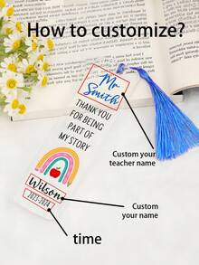 Personalized Name Acrylic Bookmark With 25 Styles Custom Handmade Floral Bookmarks For Book Lovers Unique Reading Accessories Teacher Student Gifts Back To School Stationery - Multicolor - View 17