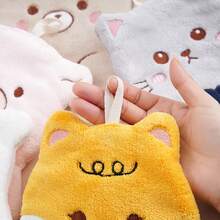 1 件超柔软珊瑚绒手巾，带有可爱的卡通动物图案 - 超强吸水婴儿脸、手和浴巾，婴儿必需品，不掉毛浴室配件 - 彩色 - 查看 6