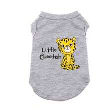 1pc New Four Season Pet Vest, Cute Little Cheetah Thin Vest, Suitable For Corgi Dogs And Teddy Bears