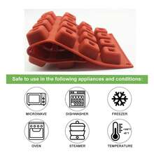 1 pezzo Stampo in silicone 3D quadrato, attrezzo da forno fai-da-te per brownies 3D, budini, mousse, dolci al cioccolato - Rosso - Visualizzare 10