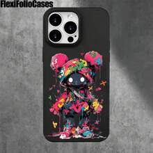 Phone 1PC Diseños vibrantes con figuras en sudaderas con capucha, estas fundas protectoras y fundas protectoras de imitación para teléfonos con orificios grandes son compatibles con las series 16 Pro, 16, 15 Pro, 14, 14 Plus, 14 Pro, 13, 13 Pro, 12 Pro y 11/11 Pro. Son excelentes regalos para cumpleaños y celebraciones. - Blanco - Ver 4