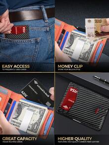 XAXRE 1 pezzo Portafoglio da uomo stile banconota da un dollaro (stile bottone/cerniera/bifold), portafoglio in finta pelle stile vintage per uomo con chiusura a scatto - design compatto e con più slot per carte - per uomo - regalo perfetto per la Festa del Papà, compleanni e occasioni speciali formali/business, idee per San Valentino - Tagli Unica - Visualizzare 3