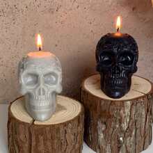 1pc Halloween Skull Scented Candle, Suitable For Indoor Halloween Parties And As Gifts, Can Also Be Used As Halloween Decorations, Creating A Spooky Atmosphere For Home Or Room Decor - Multicolor - View 5