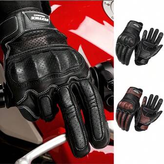 1 Pair Motorcycle Gloves Vintage Leather Riding Motorbike Gloves Full Finger Moto Gloves Racing Equipment Touchscreen Cycling Protective Glove Breathable Motorbike Motocross Gloves Motorcycle Accessories Riding Essentials For Women Men Rider Gifts