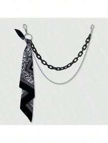 2 件嘻哈裤配饰套装：亚克力多层链条 + 方形围巾，休闲街头嘻哈风格 - 彩色 - 查看 7