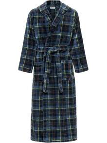 Mens Robe With Hood, Plush Fleece Hooded Mens Bathrobe, Big And Tall Bath Robe For Menhalloween - Highland Tartan Plaid - View 1