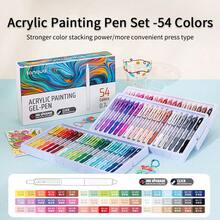 6/12/18/36/54/72/90色可伸缩丙烯颜料彩色凝胶笔套装 - 凝胶笔，中号笔尖（0.7毫米），丙烯颜料马克笔，圆珠笔，勾线笔，荧光笔，非常适合鲜艳的彩色书写和素描，书写流畅，适用于绘画、高亮、学生笔记、制作手册、办公等用途。 - 彩色 - 查看 25