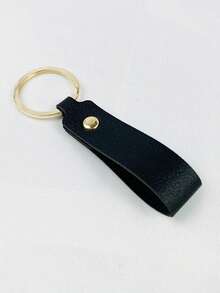 1pc Personalized Name Leather Keychain, Customized Text Music Code Design Key Ring, Minimalist Bag Charm, Car Key Accessory, Gift For Friends And Family - Multicolor - View 15