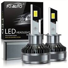 TOAUTO 2 件超亮 LED 汽车前灯和雾灯，35000lm，200W，高强度 6500K 白光，耐用铝制结构，自动四铜管涡轮汽车前灯，兼容 H11 H4 H7 H1 9005 9006 - 白色 - 查看 13
