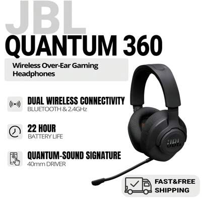 JBL Quantum 360 Wireless Gaming Headset, Black