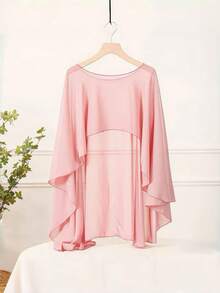 1 件女士夏季披肩，浅紫色、粉色、天蓝色、黑色、白色、红色可选，新娘披肩，轻盈透气夏季披肩，伴娘装饰披肩，雪纺披肩，新娘礼服薄面纱披肩，加大码披肩，适合婚礼、派对、表演、角色扮演、T 台、旅行照片、装饰道具披肩、无袖礼服配饰披肩 - 彩色 - 查看 15