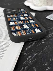 1个加厚防摔时尚书架幽灵图案印花手机保护壳，兼容 11/12/13/14/11 Pro Max/12 Pro Max/13 Pro Max/14 Pro Max XR/15/15 Pro/15 Pro Max/16/16 Pro/16 Pro Max，Galaxy A05/A15/A25/A35/A53/A54/A55/S23/S24，防水防震防刮，国际版，非国内版 - 彩色 - 查看 5