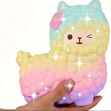 Jumbo 12cm Sheep Alpaca Squishy Cute Galaxy Slow Rising Squeeze Toys Animal Squishy Squish Wholesale Relax Exquisite Kid Gift - 黃色 - 查看 8