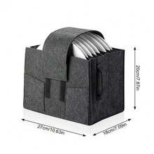2PCS Caravan Plate Holder Tableware Storage Bag For Motorhome Campervan Boat Cupboard - Dark Grey - View 2