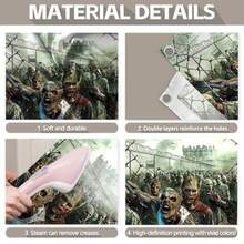 1 Halloween Zombie Garage Door Decal - Apocalyptic Prison Ruins Photography Background, Horror Outdoor Wall Decoration, Durable Windproof Material, Perfect Choice For Halloween, Zombie-Themed Parties And Events, Halloween Decoration - Multicolor - View 6