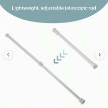 2pcs Modern Adjustable Tension Curtain Rods - Heavy Duty Expandable Rod, No Drill Tension Rod, Suitable For Shower, Closet, Window, Towel Rack - Steel And Plastic Home Decor Bathroom Decor