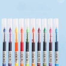 12pcs Goodbye To Ink Leakage And Dirty Hands! 12-Color Liquid Ink Rollerball Pens, Large Capacity Refills Write Smoothly Without Ink Leakage, Quick-Drying Oil-Based Ink, 0.5mm Needle-Tip For Precise Ink Control, Ideal Stationery For Students, Exams, And Daily Note-Taking - Multicolor - View 2