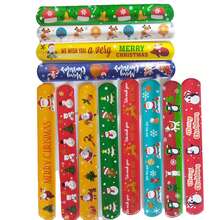 12 Stücke Weihnachts-Slap-Armbänder, Weihnachts-Slaps für Weihnachtsparty Dekoration, Weihnachts-Schnapparmreifen mit verschiedenen Mustern, beliebteste Partyartikel, Geschenke für Klassenzimmer-Preisaustausch - Die beliebtesten Slap-Armbänder für Weihnachtsfeiern