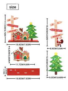 1 Stück Weihnachtliche Holzdekorationen 6 Stile: Freude Schlitten Weihnachtsmann, Plätzchen Haus, Elch Weihnachtsmann Baum, Elch Schneemann Baum, Strumpf Geschenktüte, Weihnachtswunsch Haus - Kreative Ornamente für Zuhause & Feiertags Party Dekoration Heim Dekoration Weihnachtsdekorationen Zimmer Dekoration Winter