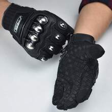 Motorcycle Gloves - Black - View 9