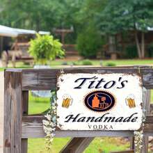 Tito's Handmade Vodka Metal Sign  Vintage Style Beer Liquor Advertising Decor  Rustic Bar Garage Man Cave Wall Art  Unique Drink Lover Gift  Retro Tin Sign Sleeve For Iron Artwork - 彩色 - 查看 3