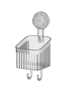 1 pieza Estantería con ventosa, Estantería de almacenamiento montada en la pared, Estantería de almacenamiento sin taladro para baño, Estantería colgante multifunción para tocador, Estantería de almacenamiento rectangular para baño, Estantería de almacenamiento sin taladro, Estantería de almacenamiento con ventosa, Adecuada para baño, cocina, accesorios de baño - Multicolor - Ver 13