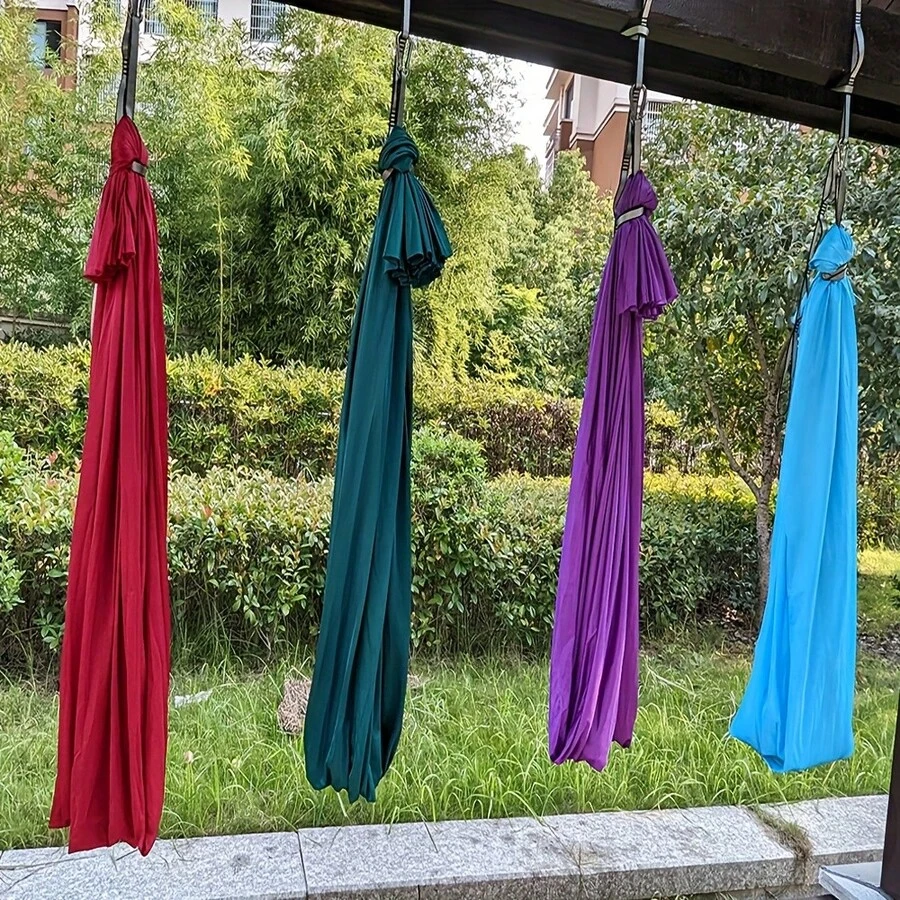 150x280cm Indoor/Outdoor Fabric Hammock - Adjustable, Multi-Color Options (Red, Green, Purple, Blue, Gray), Suitable For Yoga, Camping, Picnics And Other Outdoor Activities, Comfortable Leisure | Adjustable Hammock | Durable Portable Fabric, Yoga Hammock, Outdoor Hammock - Multicolor - View 1