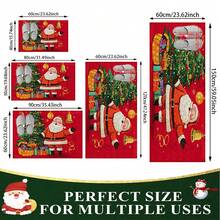 1 set/1 pieza/2 piezas Felpudo antideslizante con estampado de Papá Noel y árbol de Navidad, de fibra súper, adecuado para decoración de fiesta navideña, cocina, baño, comedor, dormitorio, puede ser dado como regalo de Navidad - Multicolor - Ver 4