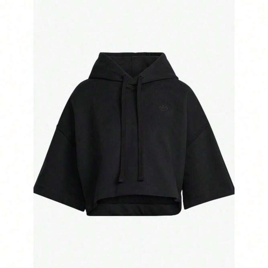 Adidas Áo nỉ chui đầu dáng rộng, ngắn tay, kiểu dáng thường ngày, HK7228 - màu đen - Xem 1