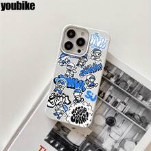 Funda protectora para phone con diseño de letras inglesas azules y orificios grandes. Compatible con phone 16 Pro Max, 16, 15 Pro, 14, 14 Plus/14 Pro Max, 13, 13 Pro, 12 Pro y 11/11 Pro. Regalos para cumpleaños y festividades - Negro - Ver 7