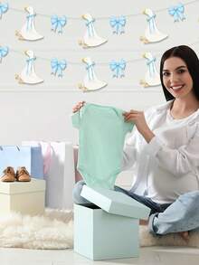 1/2 chiếc Biểu ngữ sinh nhật hình con ngỗng ngốc nghếch có nơ Trang trí tiệc hình con ngỗng ngốc nghếch cho tiệc sinh nhật động vật trang trại, trang trí tiết lộ giới tính - Nhiều màu - Xem 8