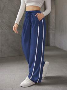 A&DD MODA, REF: ADD8823, Women's Elastic Pants, Casual, Wide, Breathable, Fine Silk, Icy, Light, Comfortable, Casual, Elegant, Modern, Stylish, Premium Quality, All Day Comfort, Perfect For Summer, Soft Touch, Freshness, Ideal For Heat. - 藏蓝色 - 查看 5