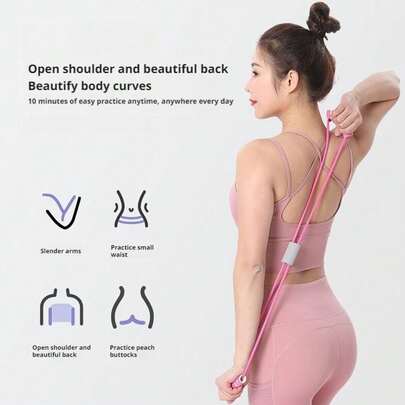 8자 모양 폼 핸들 부착 저항 밴드, 프리미엄 느낌의 듀얼톤 컬러, 복부, 허리, 팔, 다리, 피트니스 트레이닝, 짐 운동, 요가, 필라테스에 적합한 스트레칭 밴드, 초보자용