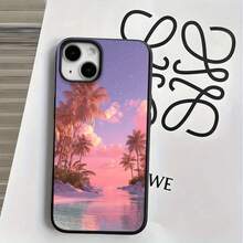 Fundas para phone con diseño de atardecer de ensueño y orificios grandes, estilo imitación. Compatibles con phone 16 Pro Max, 16, 15 Pro, 14, 14 Plus/14 Pro Max, 13, 13 Pro, 12 Pro y 11/11 Pro. Regalos para cumpleaños y fiestas - Negro - Ver 5