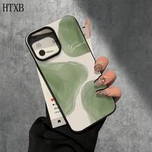 Phone 1PC Fundas protectoras y fundas protectoras de imitación con orificios grandes con estampado de bloques verdes, adecuadas para phone16promax, 16 15pro, 14 14 Plus/14 Promax, 13 13 Pro, 12Pro, 11/11 Pro Pro Series. Regalos Cumpleaños Y Fiestas - Blanco - Ver 5
