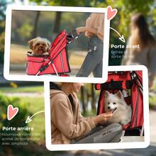 Poussettes pour animaux de compagnie - Rouge - Voir 5