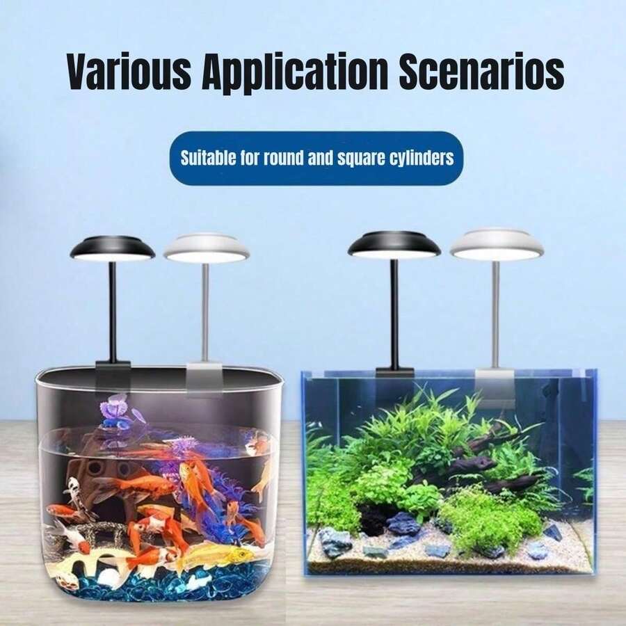 1 件高亮度 LED 水族箱夹灯 - USB 供电，水族箱高亮度迷你鱼缸灯，5W 防水装饰灯，适用于水生植物和补充照明