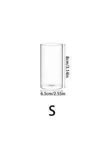 1 pieza Jarrón de cilindro de vidrio - Jarrón decorativo para boda, soporte de vela flotante de vidrio transparente para centro de mesa, decoración del hogar para boda - transparente - Ver 11