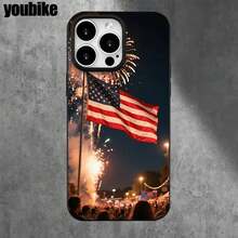 Funda protectora para phone con diseño de fuegos artificiales americanos (1 unidad), compatible con phone 16 Pro Max, 16, 15 Pro, 14, 14 Plus/14 Pro Max, 13, 13 Pro, 12 Pro, 11/11 Pro. Regalos para cumpleaños y festividades - Negro - Ver 4