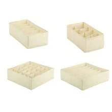 1pc Foldable Drawer Organizer Divider, Fabric Storage Box For Clothes, Underwear, Bras, Ties, Accessories, Socks - Grey - View 37