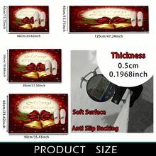 1 件圣诞铃铛红色浴室垫厨房地毯 - 柔软涤纶浴室地毯，带吸水法兰绒背衬，适合节日装饰 - FYR-066 - 查看 12