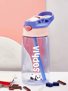 16oz/480ml Personalized Name Water Bottle For Kids, Stainless Steel 12oz/350ml Leakproof Bottle, Unicorn Space Themes, Straw Cap & Name Band Included, Back To School - Style 1 - View 5