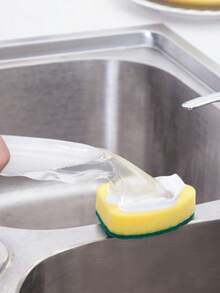 1 Ergonomic Dishwashing Brush + 2 Replaceable Brush Heads, Multi-Functional Dish Scrubber And Sponge, Strong Cleaning Tool For Bowls, Pots, Pans And Sinks; Essential For Kitchen Sink, Suitable For Home, Restaurant And Commercial Use; Replaceable Brush Heads, Non-Slip Handle, One-Handed Quick Operation, Suitable For Camping And RV Travel. - Multicolor - View 6