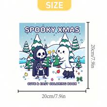 Libro para colorear de Navidad espeluznante: Fantasma de nieve de Navidad, Navidad del fantasma, 24 páginas de ilustraciones originales exquisitas, portada de papel perla y páginas interiores gruesas, regalo de Navidad, regalo de Halloween, regalo de cumpleaños, regalo de fiesta, regalo de regreso a la escuela, 7.9*7.9in