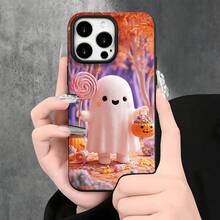 Funda protectora para phone con diseño de calabaza, con orificios grandes, compatible con phone 16 Pro Max, 16, 15 Pro, 14, 14 Plus/14 Pro Max, 13, 13 Pro, 12 Pro, 11/11 Pro. Regalos para cumpleaños y festividades - Negro - Ver 5