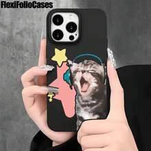 Funda protectora para phone con diseño de gatito con auriculares, con orificios grandes. Compatible con phone 16 Pro, 16, 15 Pro, 14, 14 Plus, 14 Pro, 13, 13 Pro, 12 Pro y 11/11 Pro. Regalos para cumpleaños y celebraciones. - Blanco - Ver 8